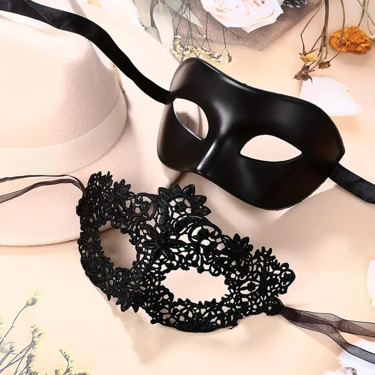 2pcs Hot New Sexy Black Lace M - Black Face Mask Pack ulasan dan harga