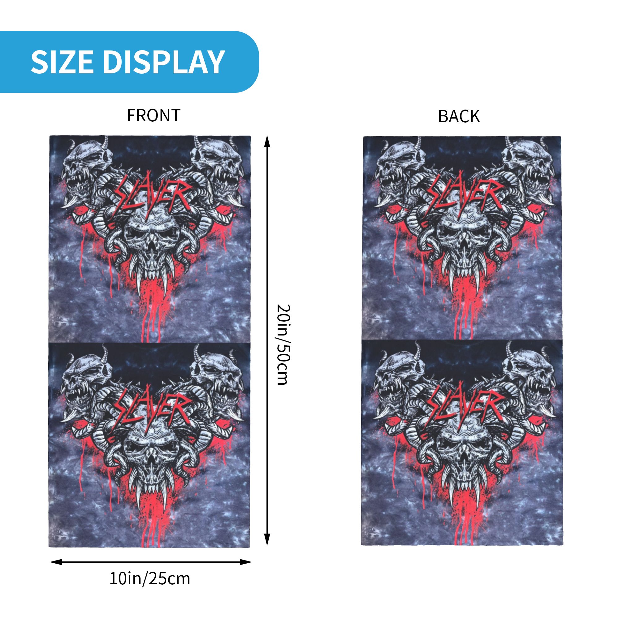 Custom Heavy Metal Rock  Slaye - Neck Gaiter Face Cover ulasan dan harga