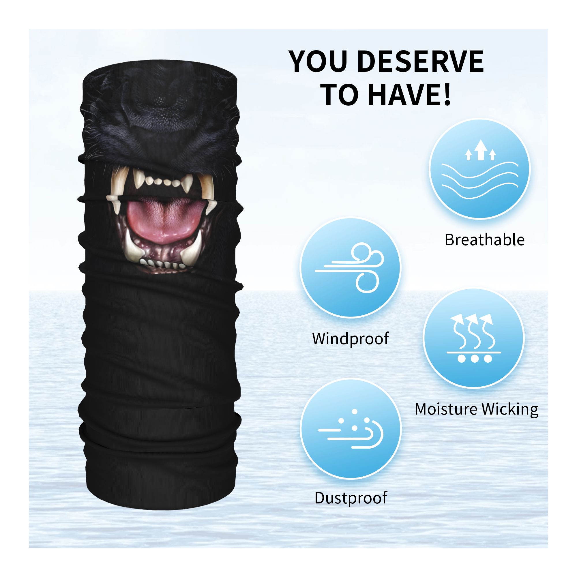Custom Black Panther Animal He - Neck Gaiter Face Cover ulasan dan harga
