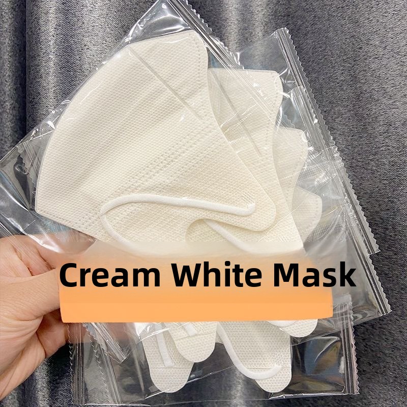 Milk White Breathable Thin Ste - Disposable Surgical Mask ulasan dan harga
