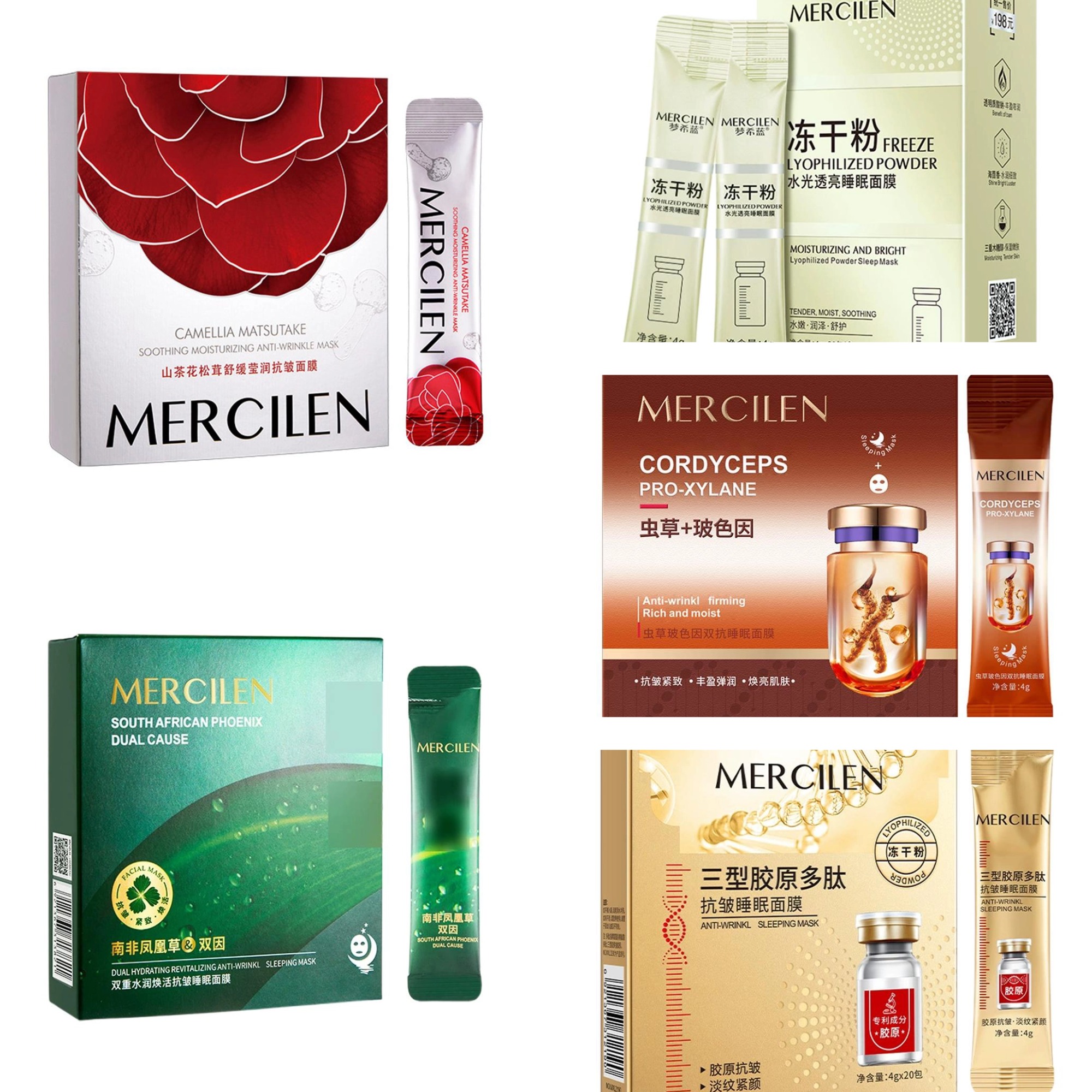 20PCS/box Mercilen Cordyceps P - Face Mask Storage Box ulasan dan harga