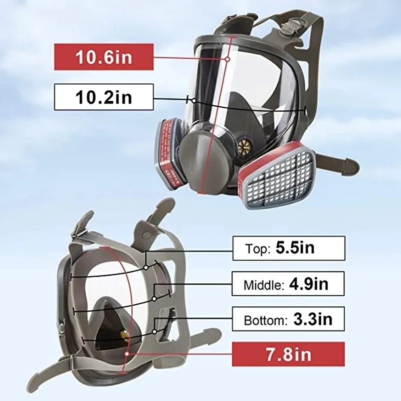 Large Size 6800 Gas Mask Full  - Kn95 Respirator Mask ulasan dan harga